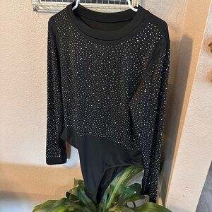 NASHVILLE black sparkle bodysuit
